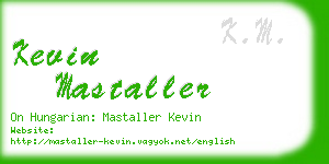 kevin mastaller business card